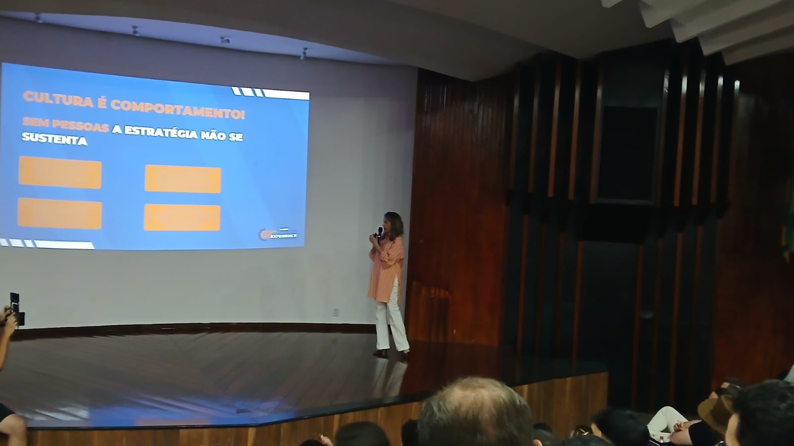 Rejane Duarte em palestra sobre cultura e estratégia